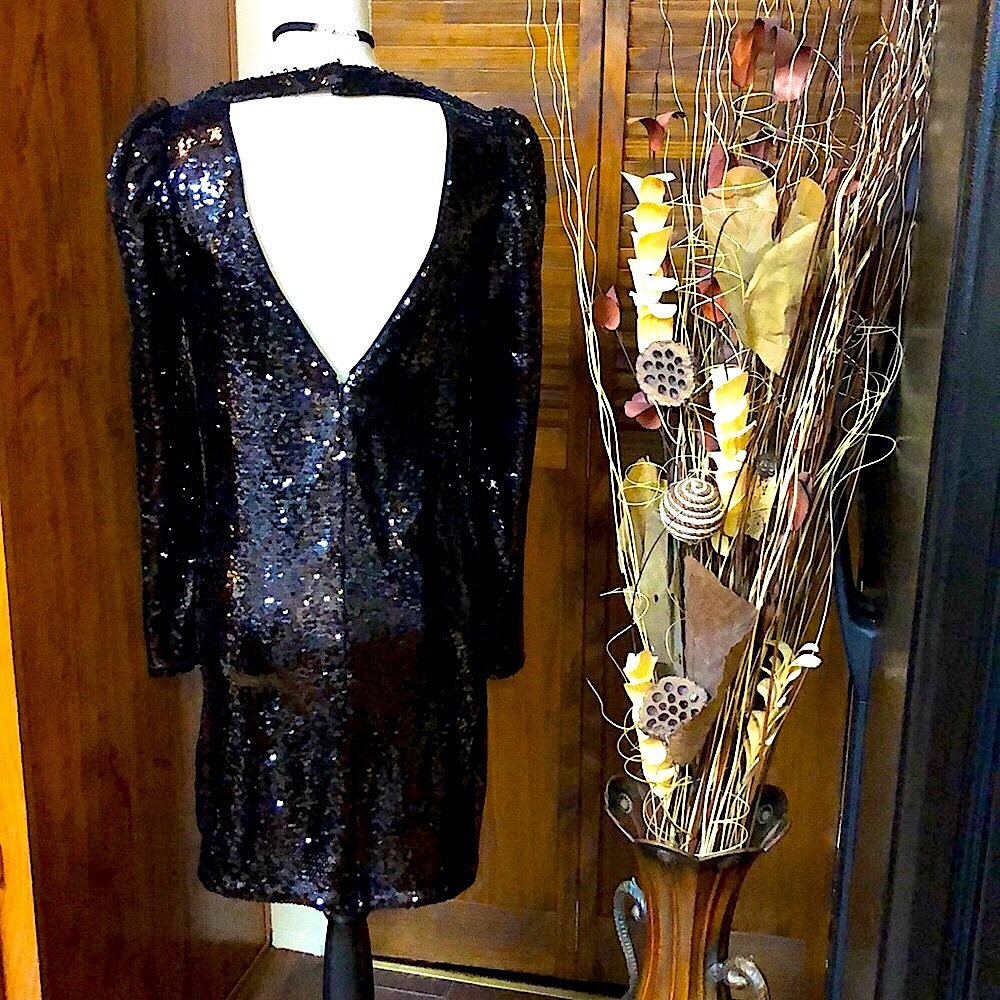 NWT Sexy Black Sequin Dress - Picture 2 of 4